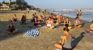 Vietnam Swans yoga on the breach